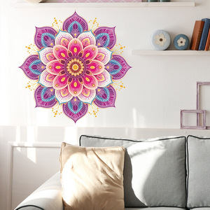 Nuevo Adhesivo Decorativo de <span class=keywords><strong>Pared</strong></span> con Diseño de Mandala en Rosa y Morado <span class=keywords><strong>para</strong></span> Dormitorio - Product Image 4