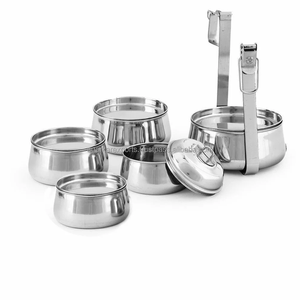 Durable Stainless Steel Pyramid <b>Lunch</b> <b>Box</b> Heavy Duty Meal <b>Box</b> 5 Compartment 2000ml Leak Proof Dishwasher Safe Lightweight - Product Image 4