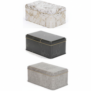Juego de Cajas Metálicas Rectangulares Kontensan (3 Piezas) 115x190x80 Diseño Mármol Sanabella - Product Image 2