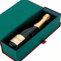 Ensemble de verres à vin de luxe OEM ODM avec logo personnalisé, emballage cadeau pour bouteille, boîtes rigides avec fermeture magnétique pour vin rouge avec insert