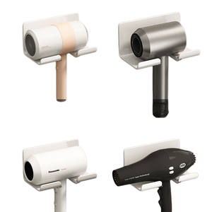 Support mural <span class=keywords><strong>pour</strong></span> sèche-cheveux en aluminium spatial, sans perçage, étanche, résistant à la rouille, plusieurs styles, adapté à diverses surfaces murales - Product Image 3