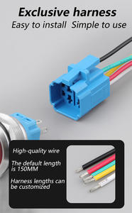 שטוח 16 מ "מ מתכת חבטות כפתור מתג עמיד למים לדחוף קטן כפתור מתג הפעלה מנורת חשמל מתג רגעית 3v 24v 110v 220v - Product Image 5