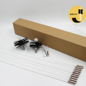 Brosse de nettoyage de cheminée électrique à tête ronde, manche long, en fil d'acier ondulé, à poils en nylon, avec tige de connexion - Product Image 4