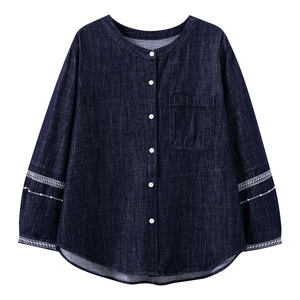 Camisa Azul Denim para Mujer, Manga 3/4, Diseño Nuevo Primavera 2026, Chaqueta Ligera para Mujer - Product Image 3