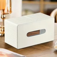 Estante de almacenamiento de cuero multifuncional con logotipo personalizado organizador de escritorio de oficina caja de pañuelos de hotel creativa con características personalizadas