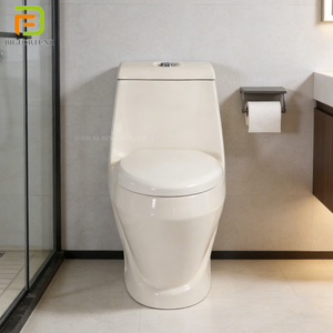<span class=keywords><strong>WC</strong></span> monobloc moderne couleur ivoire avec chasse d'eau par gravité, siège en céramique à fermeture douce et fonction bidet - Product Image 2