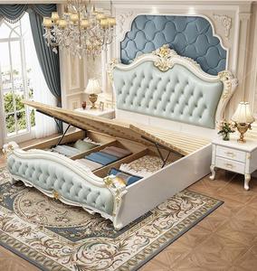 Ensemble de meubles de chambre à coucher de style royal français en bois massif antique et cuir de luxe, <span class=keywords><strong>acheter</strong></span> <span class=keywords><strong>un</strong></span> ensemble de meubles de chambre à coucher de luxe pour <span class=keywords><strong>lit</strong></span> king-size - Product Image 3