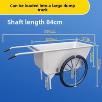 Nouvelle brouette à deux roues en acier inoxydable robuste pour l'alimentation des animaux d'élevage, capacité de 250 kg, garantie de 3 mois