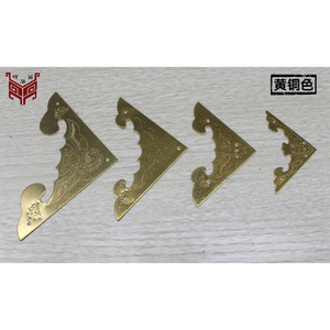 Antique Chinese Style Pure Brass <b>Corner</b> <b>Protectors</b> 8.5cm 7.4cm 7cm 5.6cm With Copper Screws For Cabinet Drawer Decorative - Product Image 2