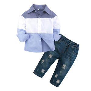 Ensemble de vêtements pour enfants tendance 2022, Setelan Baju Anak, printemps automne, chemise à manches longues pour enfants, jean, ensemble 2 pièces, vêtements pour garçons - Product Image 4