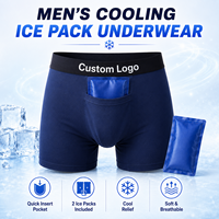 Sous-vêtements rafraîchissants pour sauna, 2 pochettes de gel réutilisables, poche avant, récupération post-chirurgie, entraînement, soulagement de la chaleur, caleçons boxers OEM