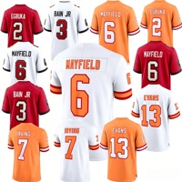 Grosir Tampa Bay Berkualitas Tinggi Jahitan Penuh # 2 Egbuka # 6 Mayfield # 3 Bain Jr. # 13 Evans # 14 Jersey Sepak Bola Amerika Godwin