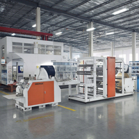 Máquina automática de fabricación de bolsas de papel en línea de 2 colores con impresión multifunción a precio asequible de 2P + 2P