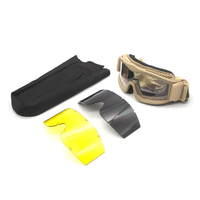 Lunettes de Paintball Airsoft Tactiques à 3 Lentilles, Coupe-Vent Anti-Brouillard CS Wargame, Protection de Tir, Convient pour Casque