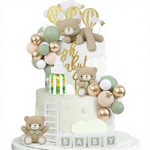<span class=keywords><strong>Acmee</strong></span> 44 Piezas de Adornos Reutilizables para Pastel de Baby Shower con Osos y Letras 3D, Bolas de Espuma Verde Dorado para Decoraciones de Fiesta de Cumpleaños para Niños y Niñas - Product Image 3