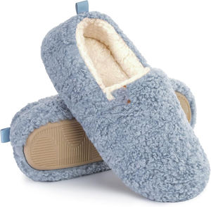 Chaussons confortables pour femmes, doux et bouclés, avec semelle extérieure en mousse à mémoire de forme <span class=keywords><strong>EVA</strong></span>, respirants, légers, à bout ouvert - Product Image 1