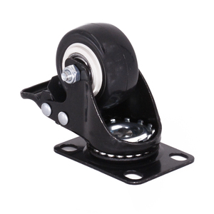 Plaque de fixation universelle rigide pivotante avec <span class=keywords><strong>frein</strong></span> pour roulettes de 2 pouces, en PVC noir, pour chaise de bureau et roulettes de réfrigérateur - Product Image 4