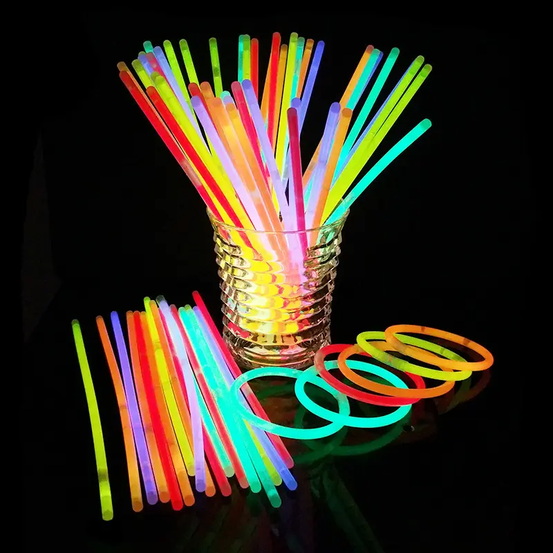 Neon Party Glow Necklaces and Bracelets with Connectors Party Decorations 8 Inch Glow in The Dark Glow Sticks