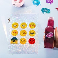 Papel Adhesivo de Vinilo Transparente A4 Imprimible con Tinta Holográfica para Impresoras Láser e Inyección de Tinta - para Velas, Manualidades, Marcos de Fotos