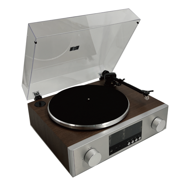 Hot Sale Hi-fi Vinyl Record Turntable with Vacuum Tube Preamp, Wired External Speakers, With Usb ,Aux in ,BT Function