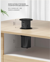 Prise escamotable pour îlot de cuisine, étanche IP44, manuelle pneumatique, 3 prises US, multiprise USB-C pour maison, bureau, bureau à domicile