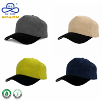Topi Baseball Snapback 5 Panel ODM OEM Pabrik, Bahan Beludru Halus Warna Kuning Hijau, Pinggiran Hitam, Bordir Logo Custom