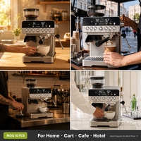 Machine à café expresso semi-automatique avec tête de brassage 58 mm, moulin à grains conique, 20 réglages de mouture, 1350 W, portable, compatible camping-car