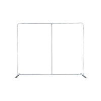 Décoration de scène de fête de mariage de style Simple personnalisé de 8ftx7.5ft cadre de support en tissu de tension de toile de fond droit en alliage d'aluminium