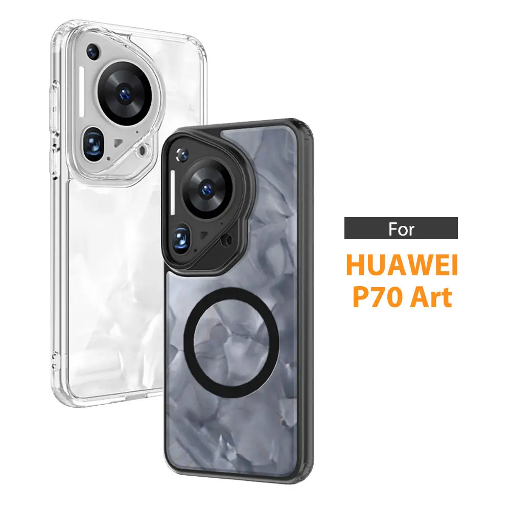 Magnetische Ring Case Voor Huawei P70 Art Lens Films Camera Protector Clear Telefoon Transparant Frosted Matte Wls91 Wlons