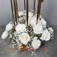 Arrangement floral de luxe en soie, roses artificielles violettes et blanches, centre de table pour mariage, décoration de fête et d'événements