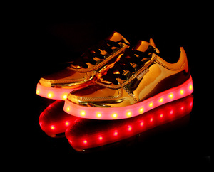 รองเท้ามีไฟ Led สำหรับผู้ชาย,ชาร์จไฟได้7สีสีชมพูแวววาวสำหรับเด็กและผู้ใหญ่ - Product Image 6