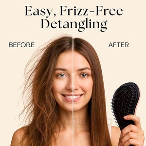 Pettine Personalizzabile Anti-Groviglio, Spazzola Arricciacapelli a Setole Morbide, Spazzola Lisciante con Sfumatura di Colore, Pettine per Acconciature da Parrucchiere - Product Image 4