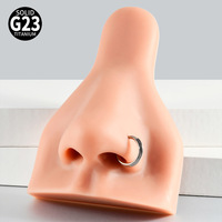 Anneau de nez, d'oreille ou de lèvre en titane F136 G23, design géométrique à chanfrein lisse, segment sans soudure, bijou de piercing.
