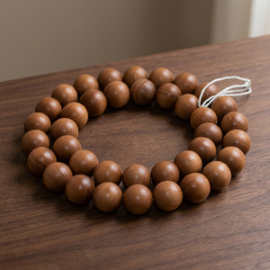 Riddhi Siddhi Round Wood Beads for Necklace Making Natural Dark Golden Brown 6mm Loose Beads From Rajasthan <b>Box</b> Packed - Product Image 5