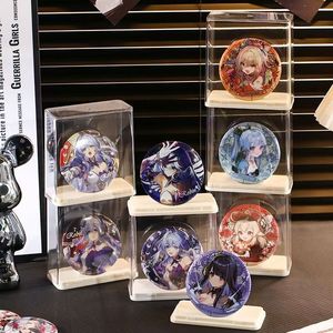 Anime Badge <b>Storage</b> <b>Box</b> Transparent <b>Stackable</b> Display Case With Lid Desktop Organizer For Collectible Pins And Merchandise - Product Image 4