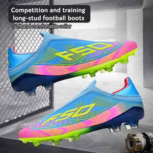 Chaussures de football respirantes personnalisées en gros pour hommes, crampons FG/AG longs, résistantes à l'usure et protégeant efficacement les chevilles - Product Image 2