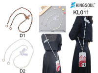 Kingsoul KL011 Lanière de téléphone portable en acrylique perlé, en forme de chaîne, avec pendentif décoratif unique en perles, 120 cm, anti-perte