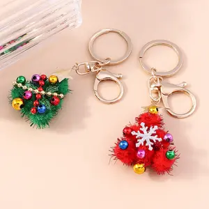 2023 Felt Christmas Bell Tree Snowflake Pendant Keychain Gift for Christmas Party Backpack Car Purse Bag Charm