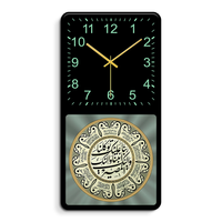 Jam dinding kristal Islami untuk dekorasi rumah desain tradisional fitur diam kalender gaya lukisan terbaru untuk Muslim