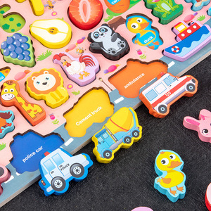 Juguetes de madera al por mayor para niños: Bloques digitales, tablero de emparejamiento de animales y letras, juguetes educativos tempranos de madera para niños. - Product Image 4