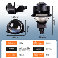 Projecteur de phares de voiture CAROLYN Bi LED, lentille super brillante, phares laser de 3 pouces, 140W, 14000LM, accessoires de voiture, projecteur de phares Bi-led