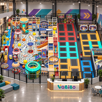 Vabibo Équipement de parc de trampolines intérieur clé en main TP181 avec fosse à mousse pour saut libre, Dodgeball, Basketball, pour enfants, FEC, 100-500 kg, thème personnalisé
