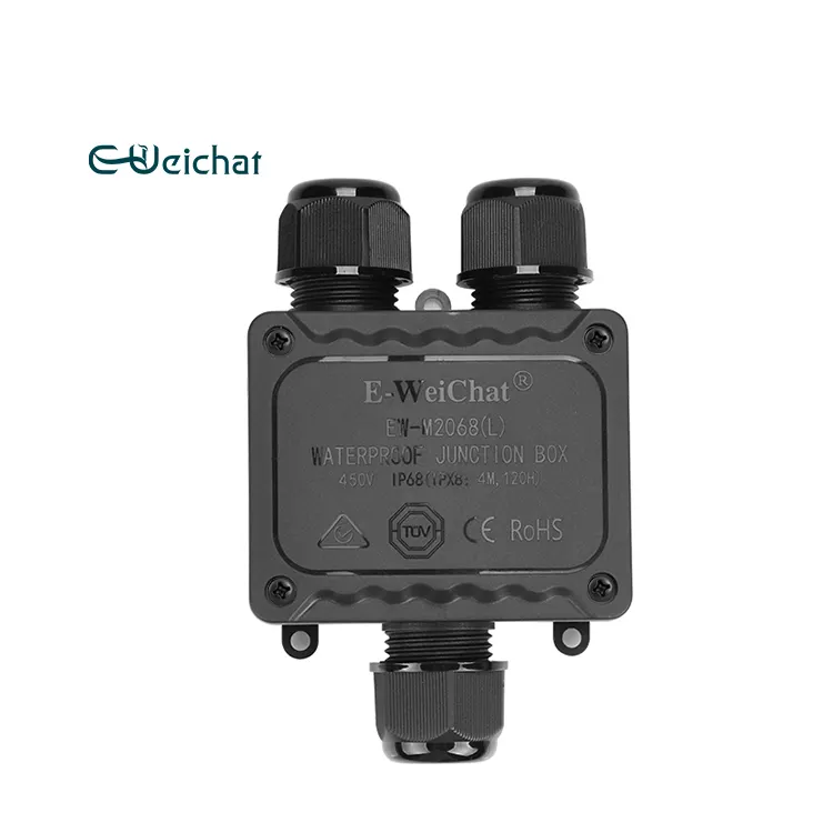 EW-M2068(L)-Y Thiết Bị Đầu Cuối IP68 Tích Hợp Cáp Nguồn Hộp Nối Chống Thấm Nước Hộp Nối Dây Hình Vuông