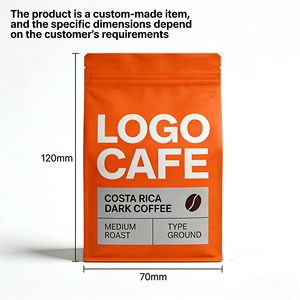 Bolsa Personalizable para Café y Alimentos para Mascotas, Tipo Stand-Up, Resellable, Café Oscuro <span class=keywords><strong>de</strong></span> <span class=keywords><strong>Costa</strong></span> <span class=keywords><strong>Rica</strong></span>, Certificación ISO9001, Resistente a Impactos, BOPP/AL/PE - Product Image 1