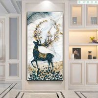 Grands tableaux muraux encadrés verticaux, motifs abstraits d'animaux, de plantes et de paysages pour la décoration intérieure du salon, de l'hôtel ou du bureau