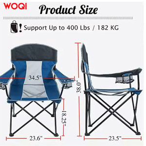 เก้าอี้พับสำหรับตั้งแคมป์กลางแจ้ง Woqi สีน้ำเงินเข้ม ผ้า Oxford โครงอะลูมิเนียม พร้อมที่วางแก้ว เก้าอี้สำหรับสวน - Product Image 2