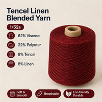 Tissu à tricoter écologique teint soyeux et lisse, couleur personnalisée, pour robes d'été, cardigans, t-shirts, écharpes, châles, 1/52s pour lin