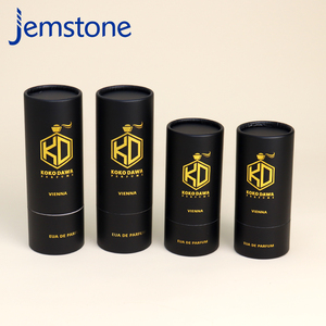 Cylindre cosmétique personnalisé pousser vers le haut boîte de tube en papier noir produit tube de papier d'emballage en feuille d'or kraft - Product Image 1
