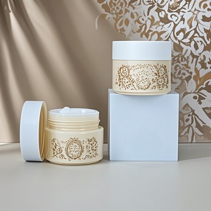 Luxury Custom Nude Ceramic Glass Jar 20ml 30ml 50ml 100g Opal White Porcelain Glass Moisturizer Cosmetic Cream Jar with Lid - Product Image 1