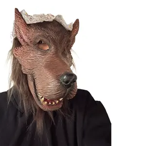 Halloween Wolf Grandmother Latex Mask Realistic Werewolf Cosplay Costume for Party Horror Night decor Masquerade Mask